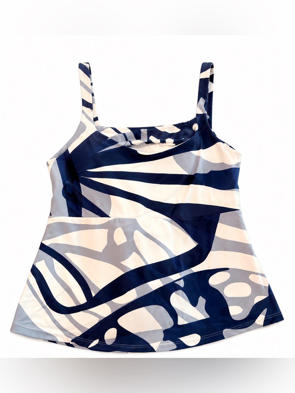 FP Movement by Free People Navy, White & Light Gray Abstract Tank